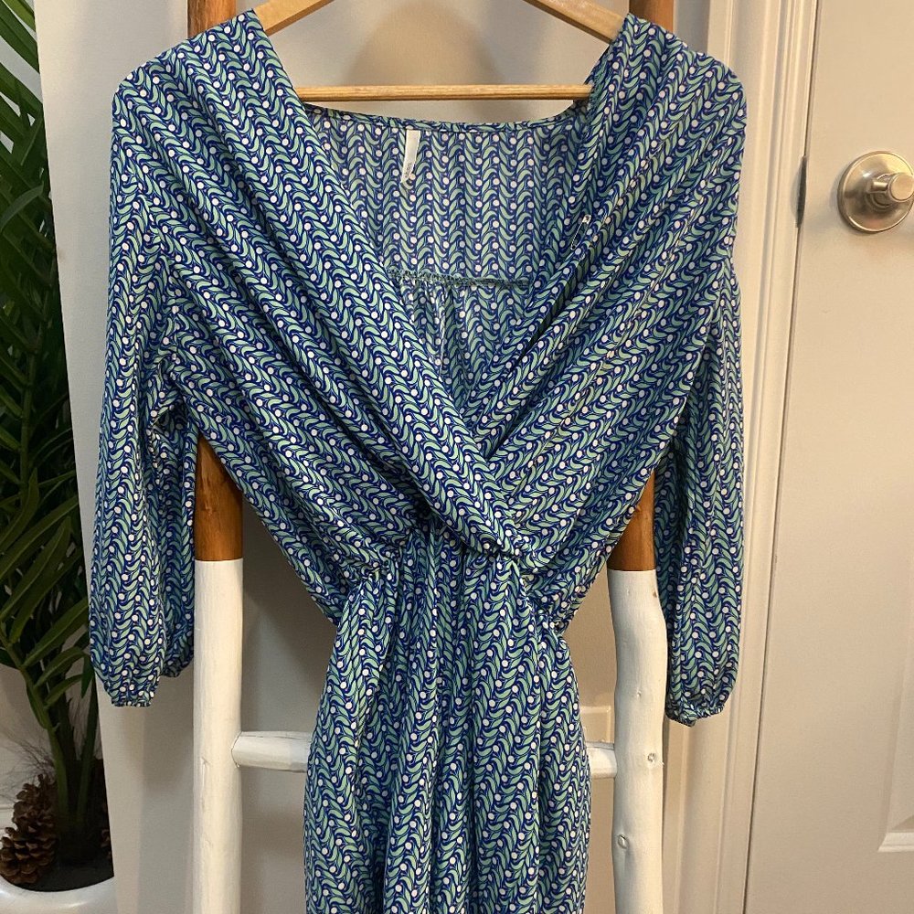 Sage Long-Sleeve Deep V Romper